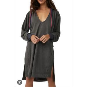 Free People Movement Feel Good Longline Hoodie Dress Size Small Gray Lounge